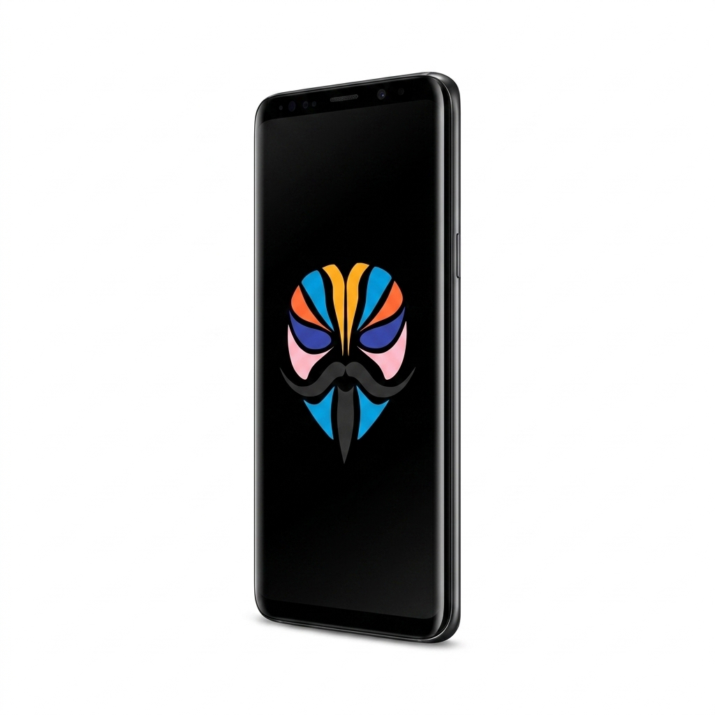 Samsung Galaxy S9 Plus angled with Magisk