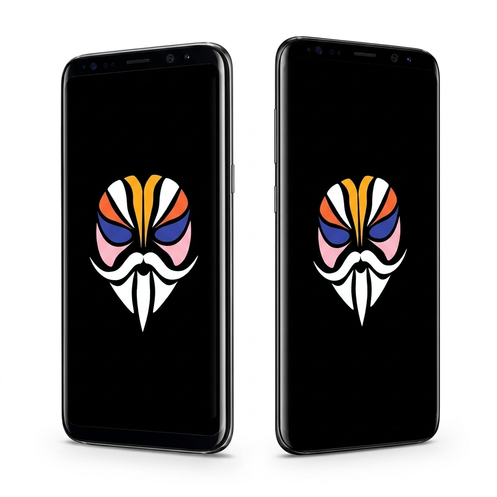 Samsung Galaxy S8 Plus angled with Magisk