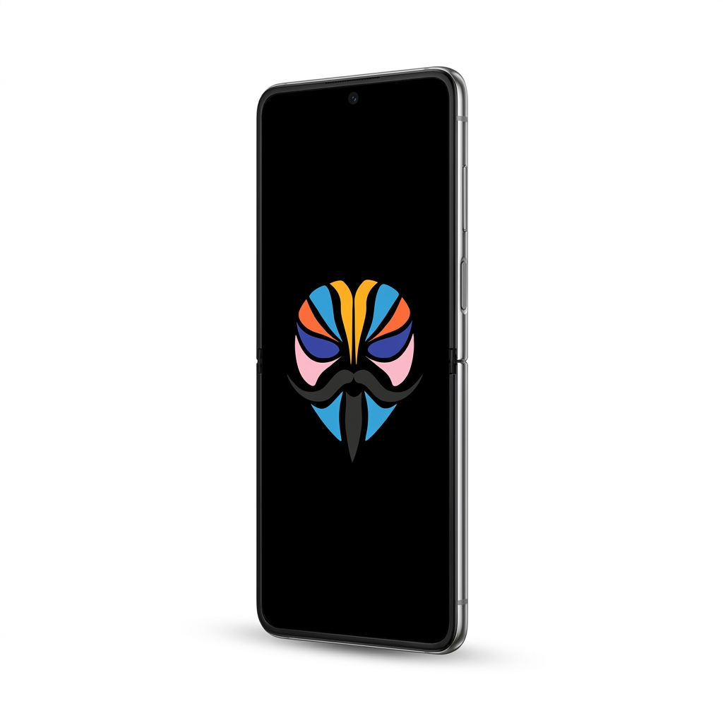 Samsung Galaxy Z Flip3 unfolded with Magisk