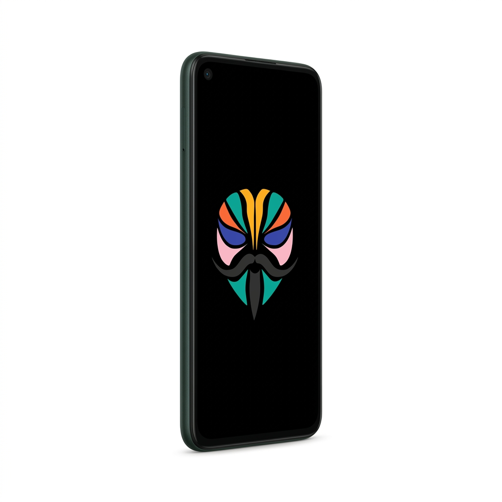 Google Pixel 5a angled with Magisk