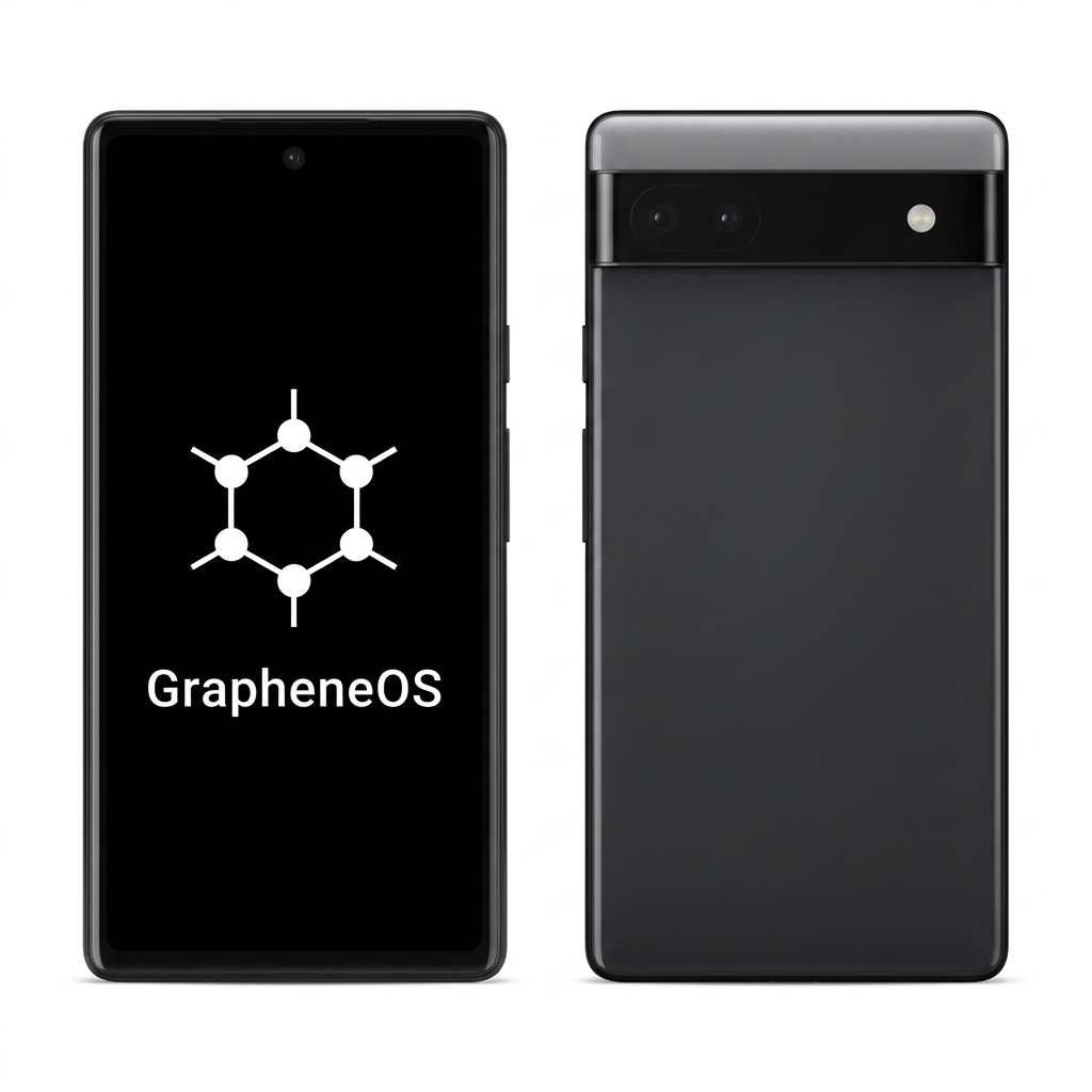 Google Pixel 6a front and back with GrapheneOS