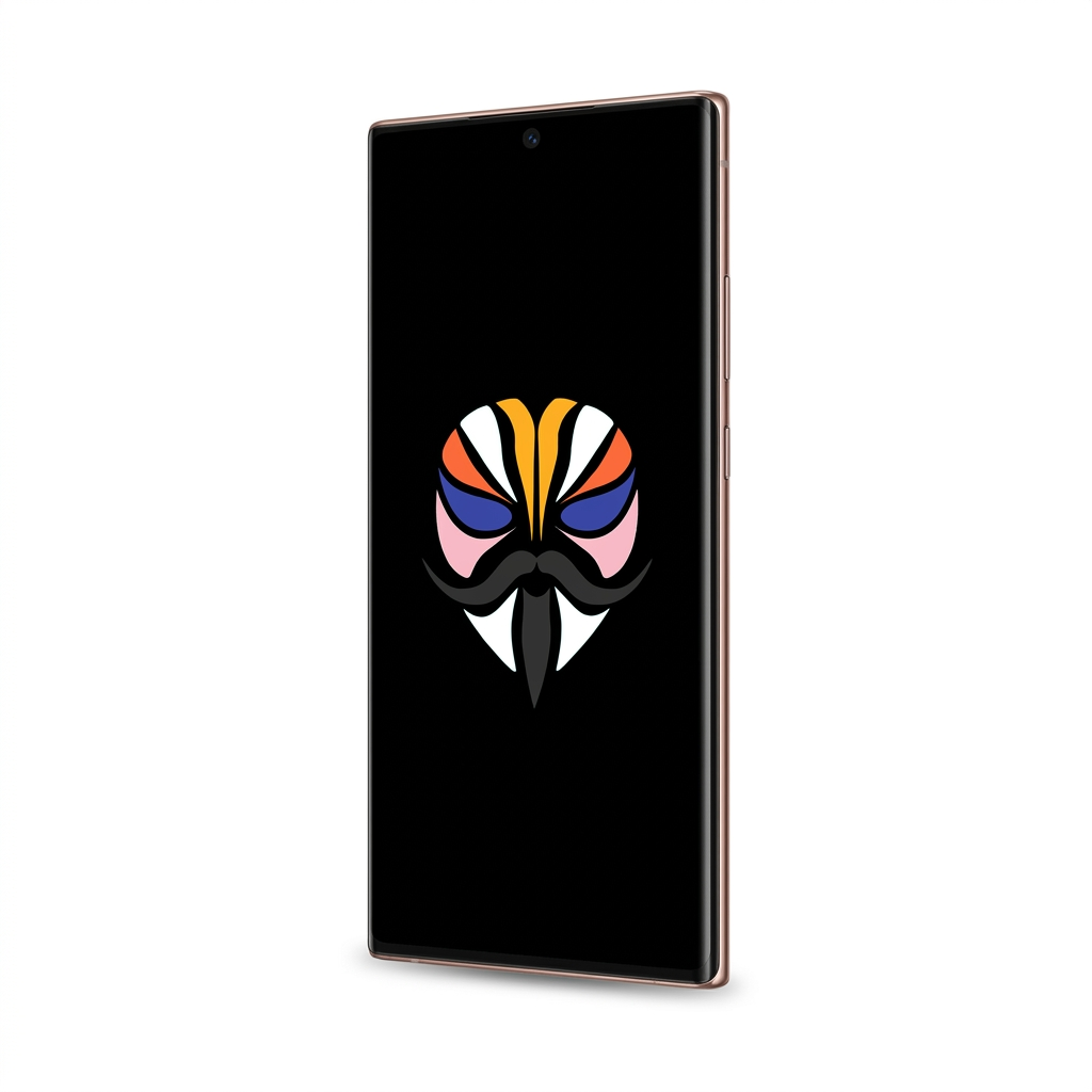 Samsung Galaxy Note 20 Ultra angled with Magisk