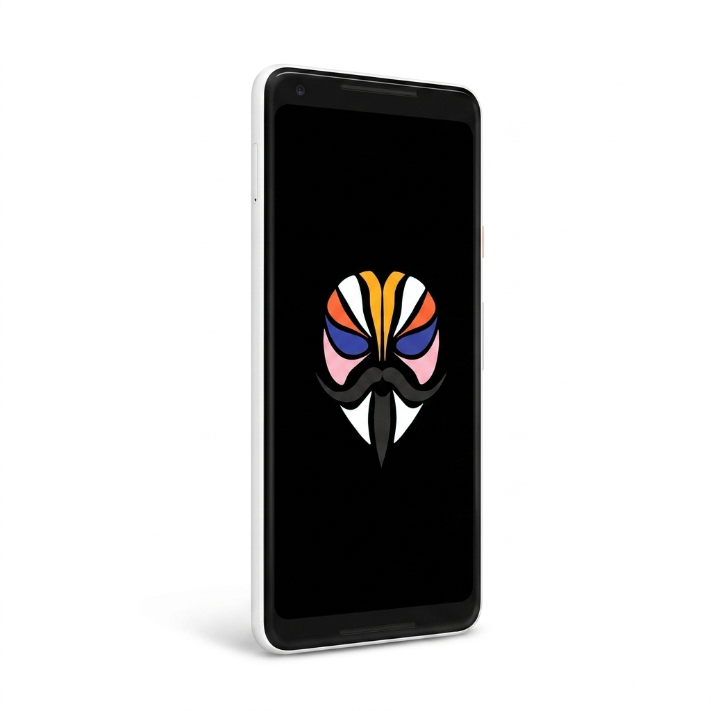 Google Pixel 2 XL angled with Magisk