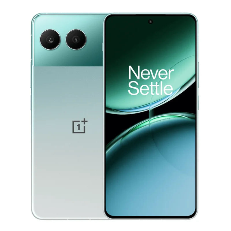 OnePlus Nord 4 Oasis Green handset, front and rear