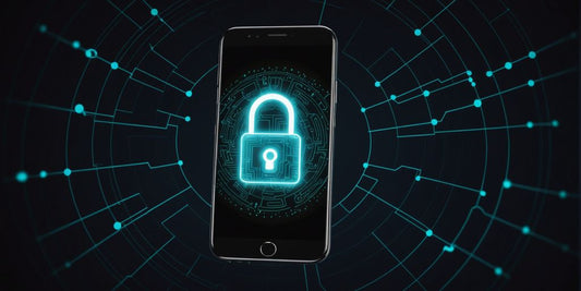 Smartphone with glowing lock icon on screen