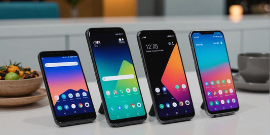 Popular Android smartphones on a modern table