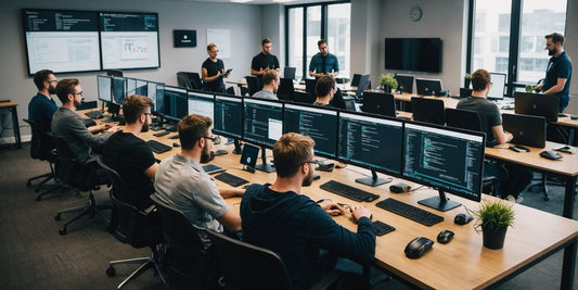 Developers collaborating on Android app development