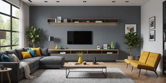 Modern living room with flat-screen TV