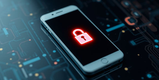 Smartphone with glowing lock icon on screen