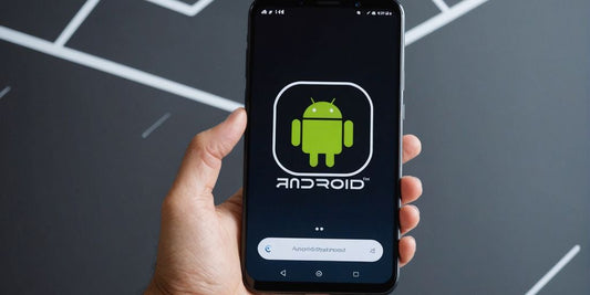 Smartphone with Android 14 logo on screen