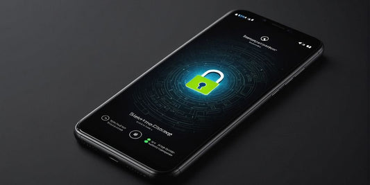 Smartphone with glowing lock icon