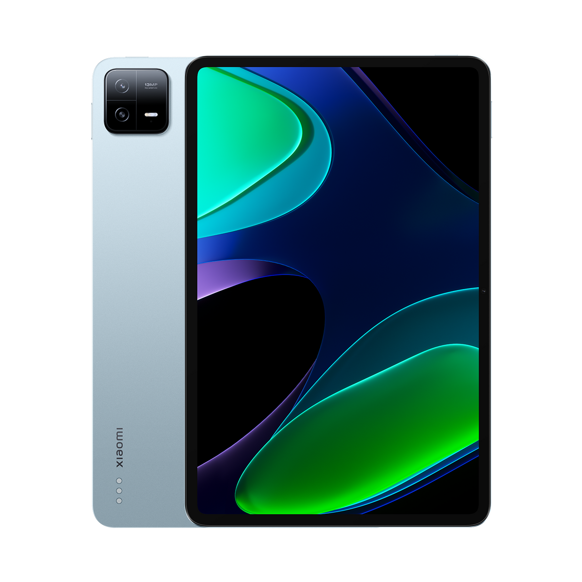 Official Xiaomi Pad 6 tablet in Mist Blue, front and rear