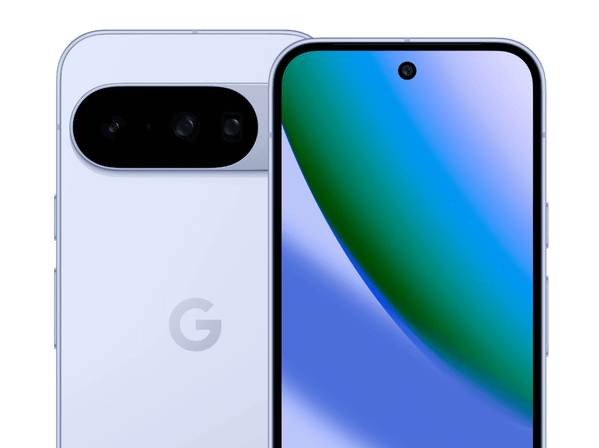 Google Pixel 10 in Frost, official Google front and rear product image