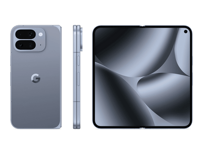 Google Pixel 10 Pro Fold in Moonstone, official Google folded and unfolded product image