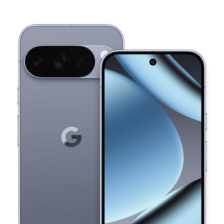 Google Pixel 10 Pro in Moonstone, official Google front and rear product image