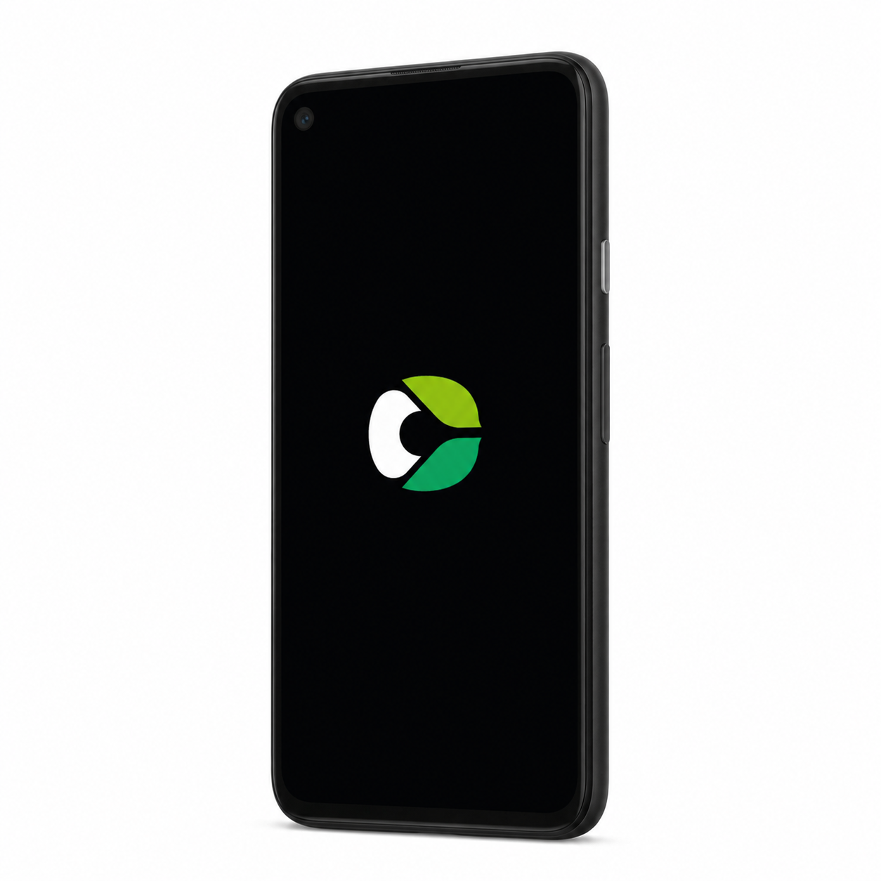 Google Pixel 4a (5G) with CalyxOS logo on a black screen