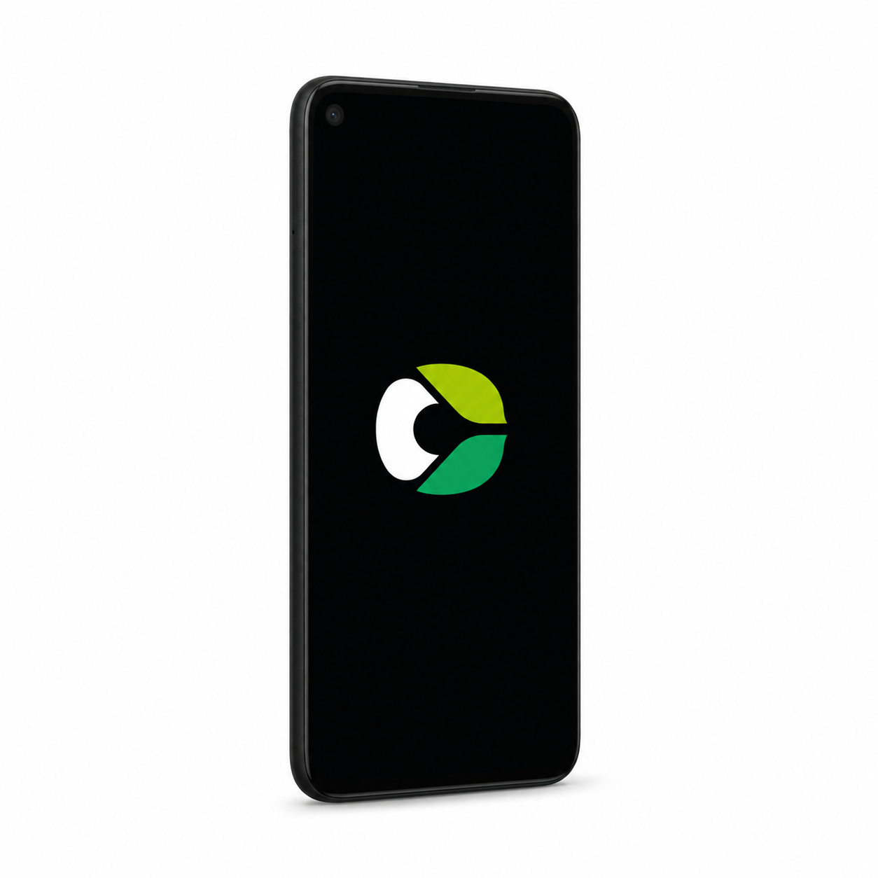 Google Pixel 5 with CalyxOS logo on a black screen