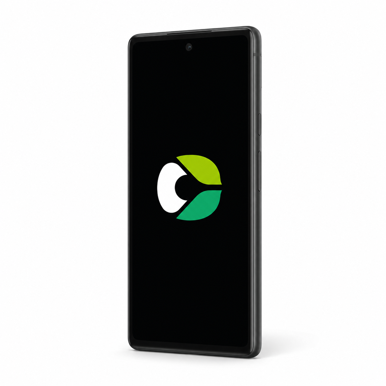 Google Pixel 6a with CalyxOS logo on a black screen