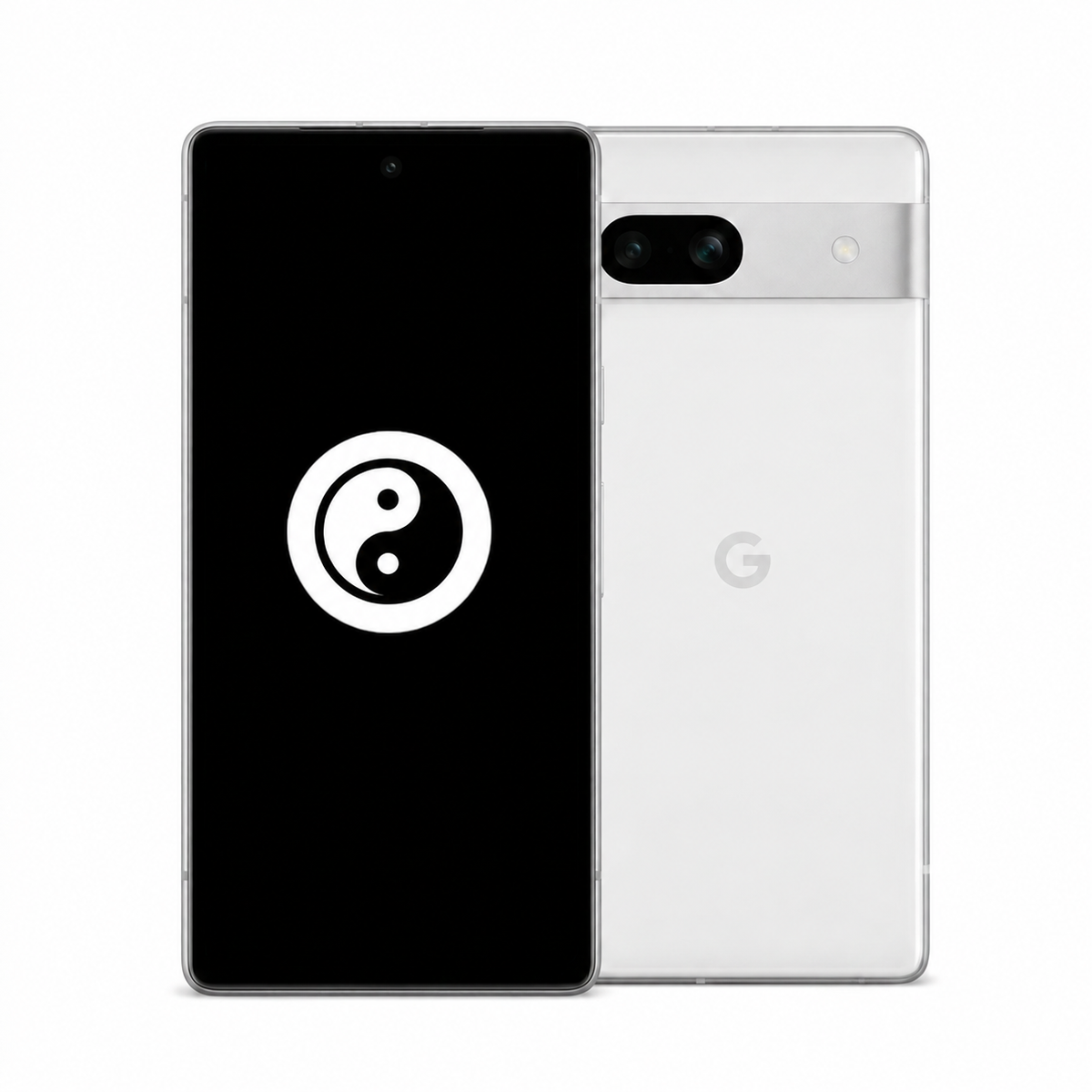 Google Pixel 7a front and back with the KernelSU Next logo