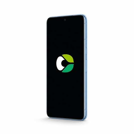 Google Pixel 8 Pro with CalyxOS logo on a black screen