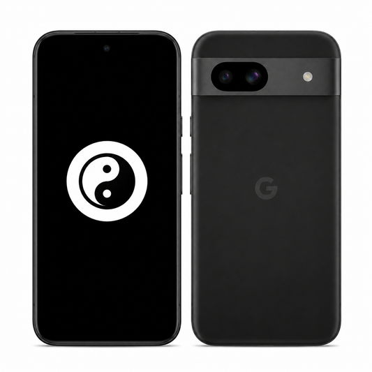 Google Pixel 8a front and back with the KernelSU Next logo