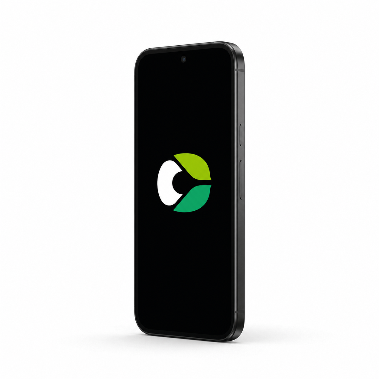 Google Pixel 9a with CalyxOS logo on a black screen