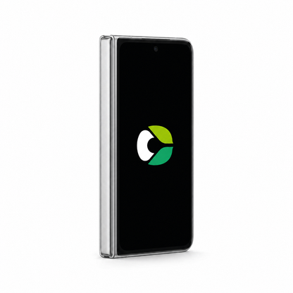 Google Pixel Fold first generation with CalyxOS logo on its black outer screen