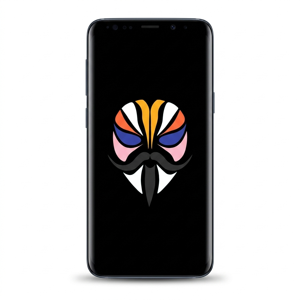 Samsung Galaxy S9 Plus with Magisk logo