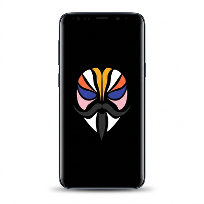 Samsung Galaxy S9 Plus with Magisk logo