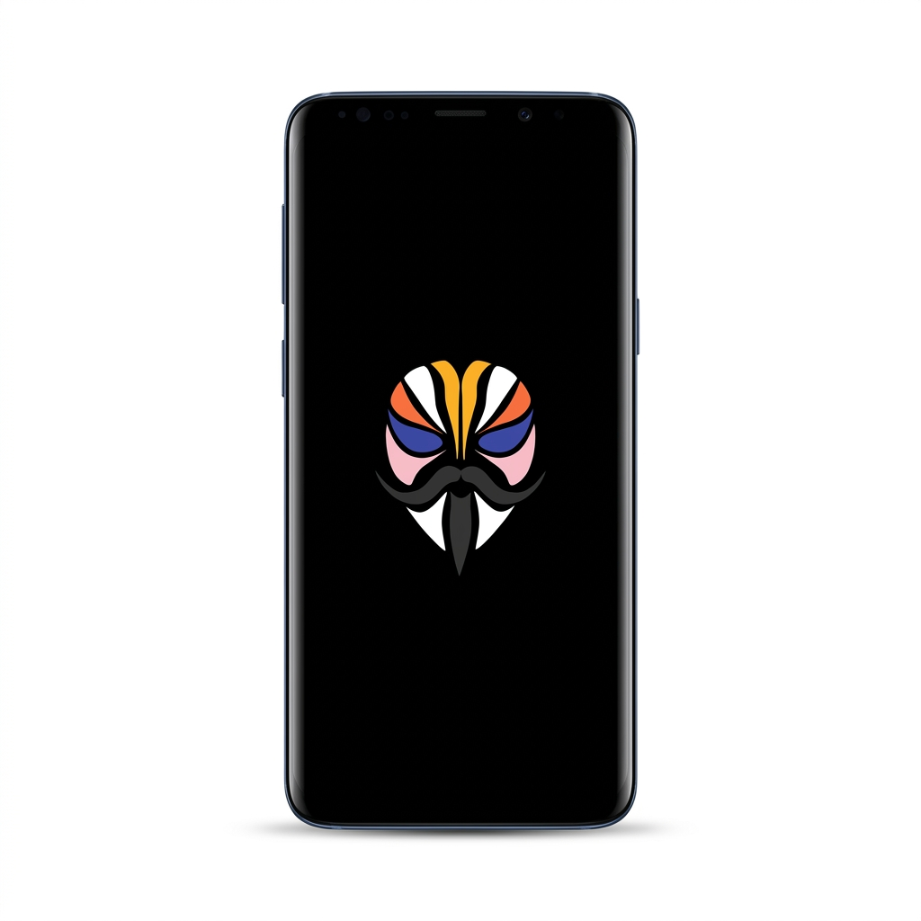 Samsung Galaxy S9 with Magisk logo