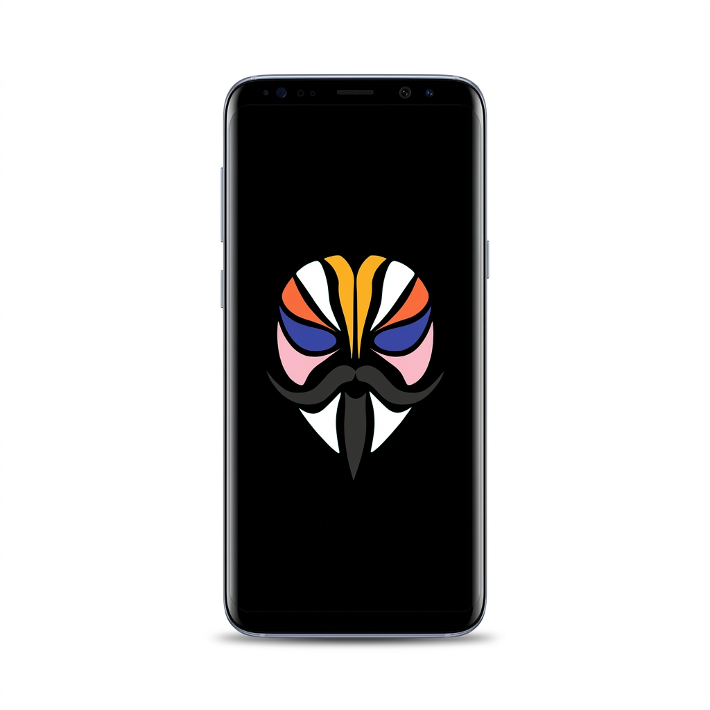 Samsung Galaxy S8 Plus with Magisk logo