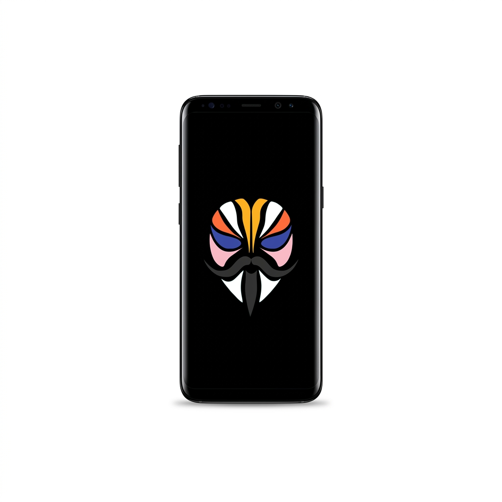 Samsung Galaxy S8 with Magisk logo