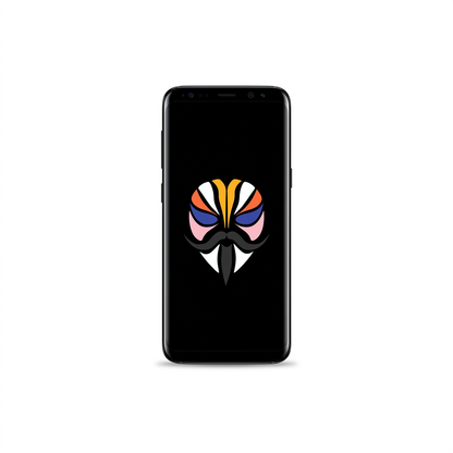 Samsung Galaxy S8 with Magisk logo