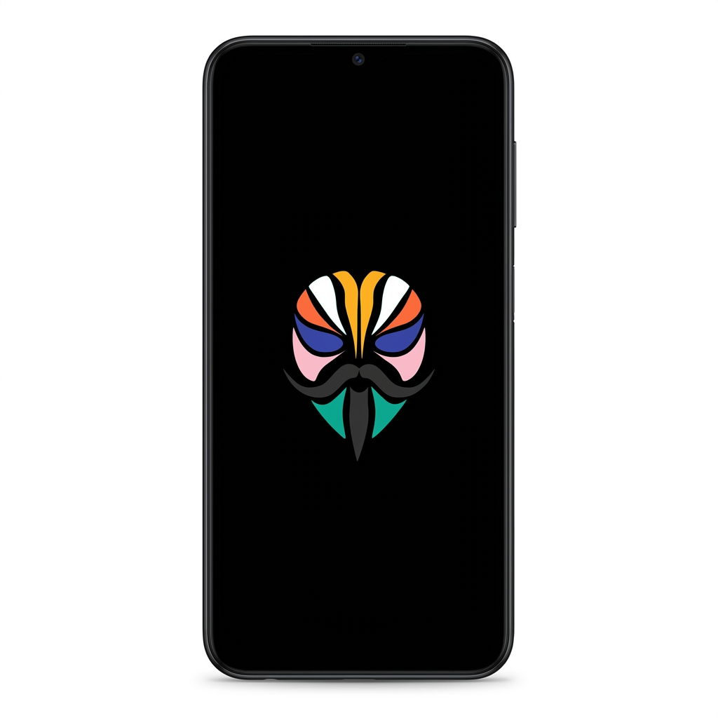 Samsung Galaxy A14 with Magisk logo
