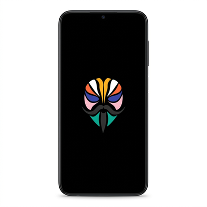 Samsung Galaxy A14 with Magisk logo