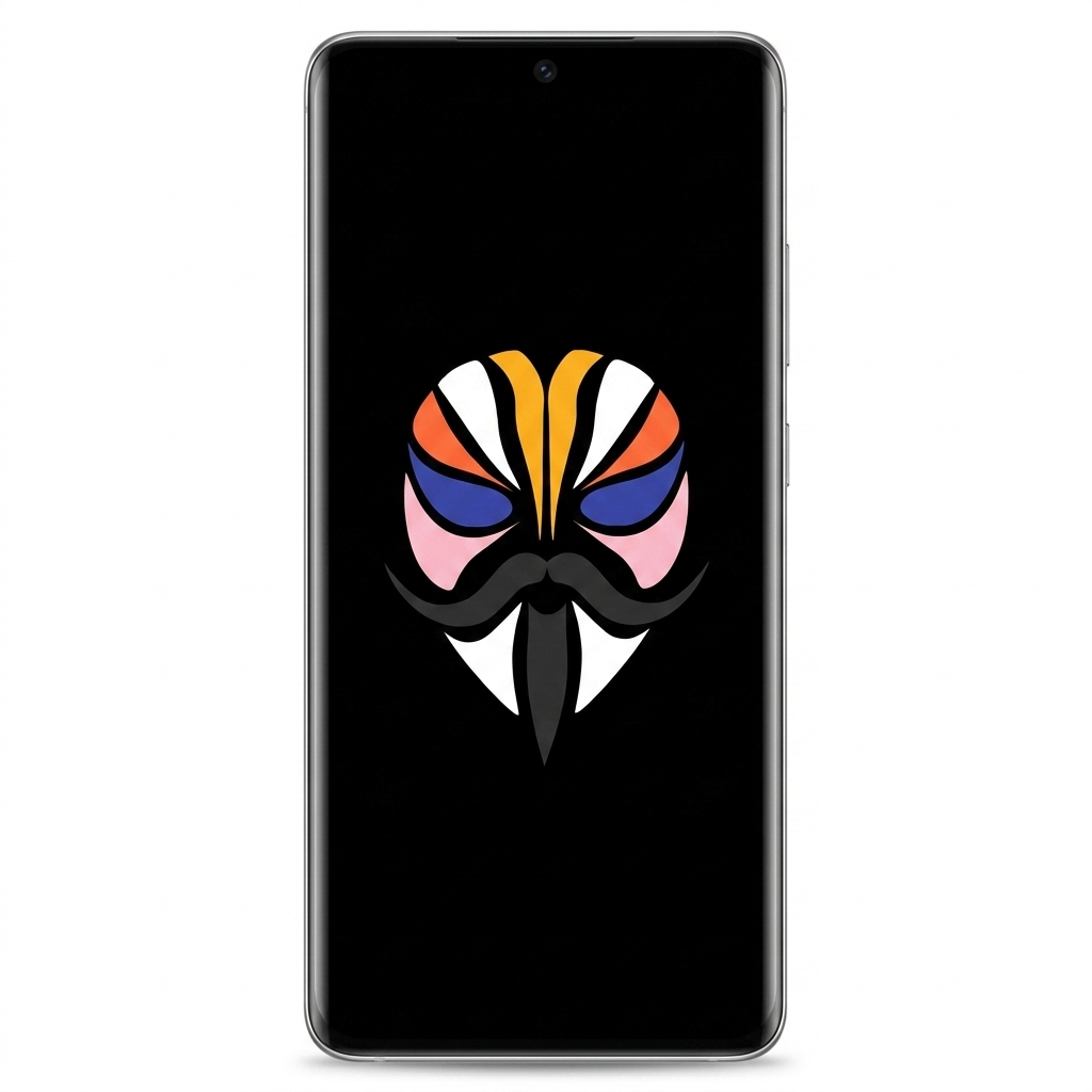 Samsung Galaxy S21 Ultra with Magisk logo