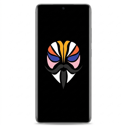Samsung Galaxy S21 Ultra with Magisk logo
