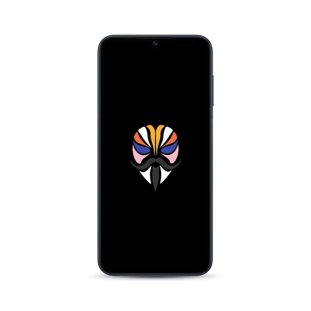 Samsung Galaxy A15 with Magisk logo