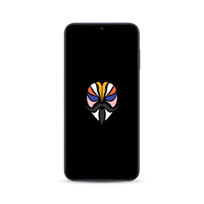 Samsung Galaxy A15 with Magisk logo