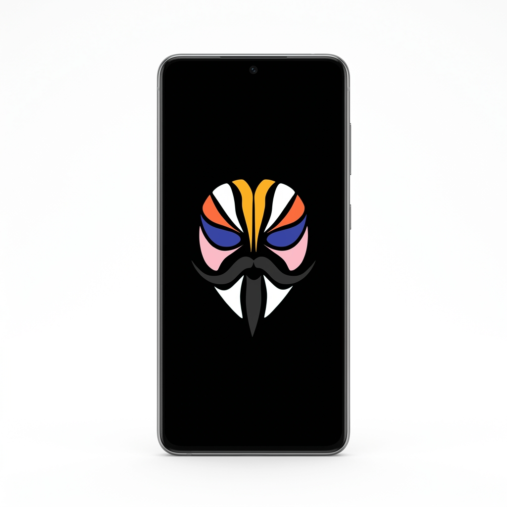 Samsung Galaxy S21 with Magisk logo