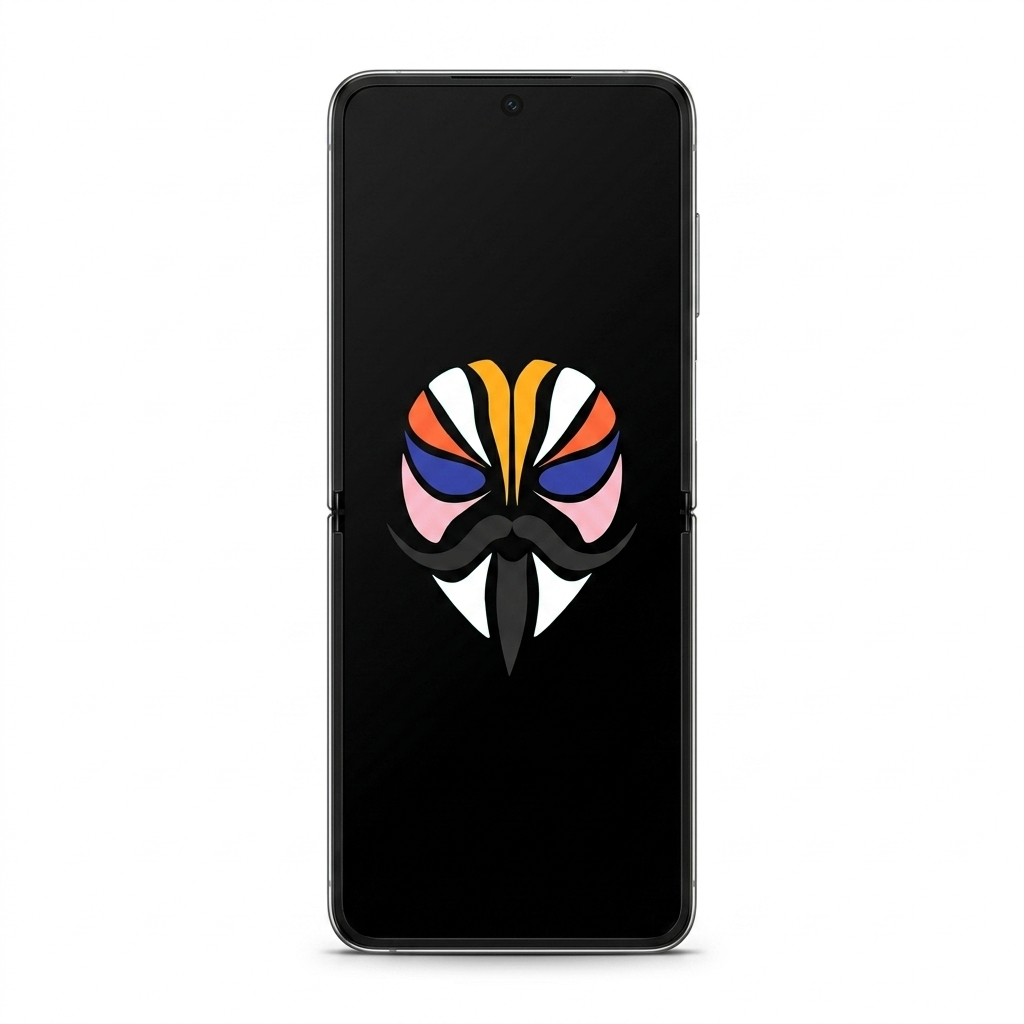 Samsung Galaxy Z Flip5 with Magisk logo