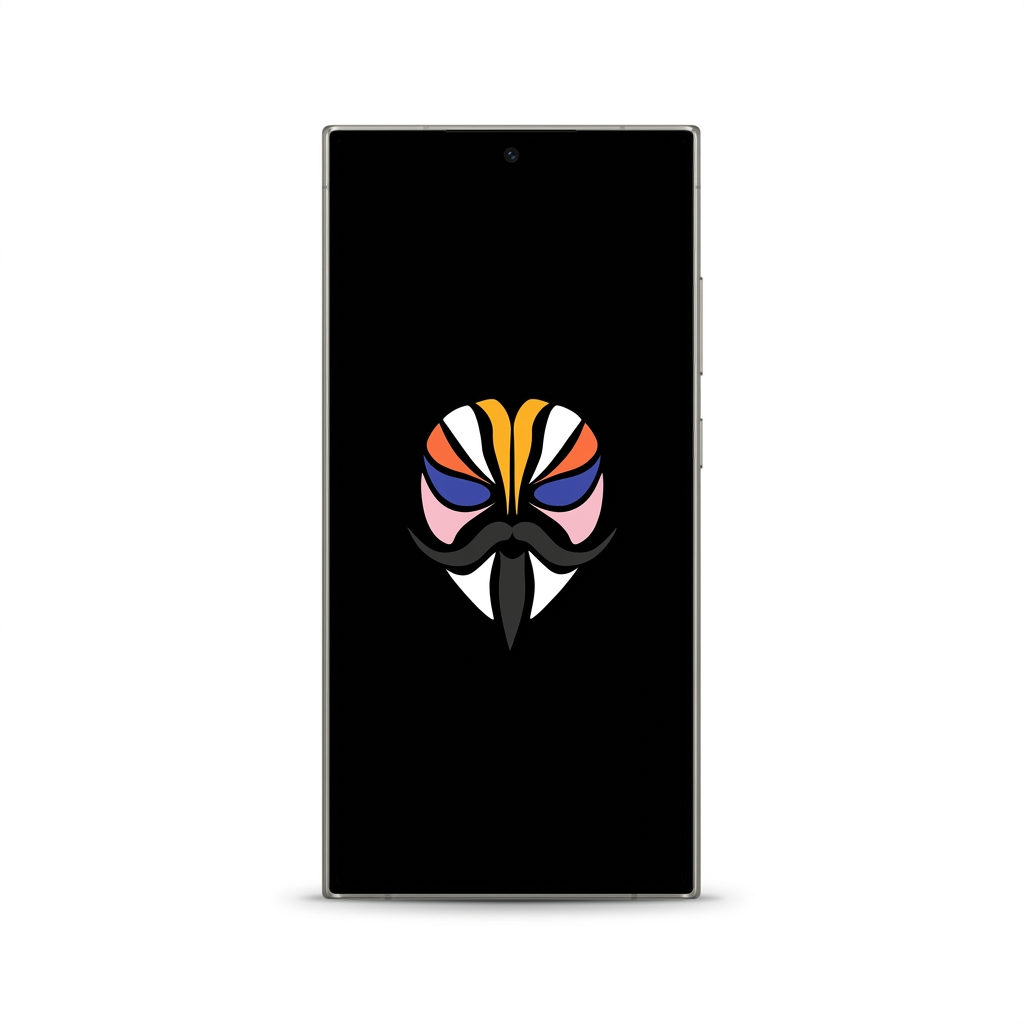 Samsung Galaxy S24 Ultra with Magisk logo