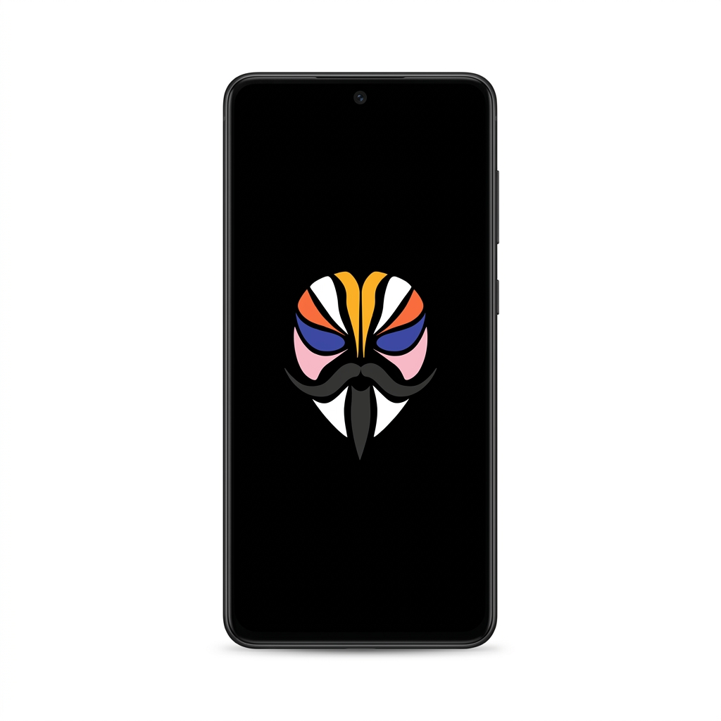 Samsung Galaxy S21 FE with Magisk logo