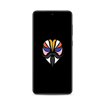 Samsung Galaxy S21 FE with Magisk logo