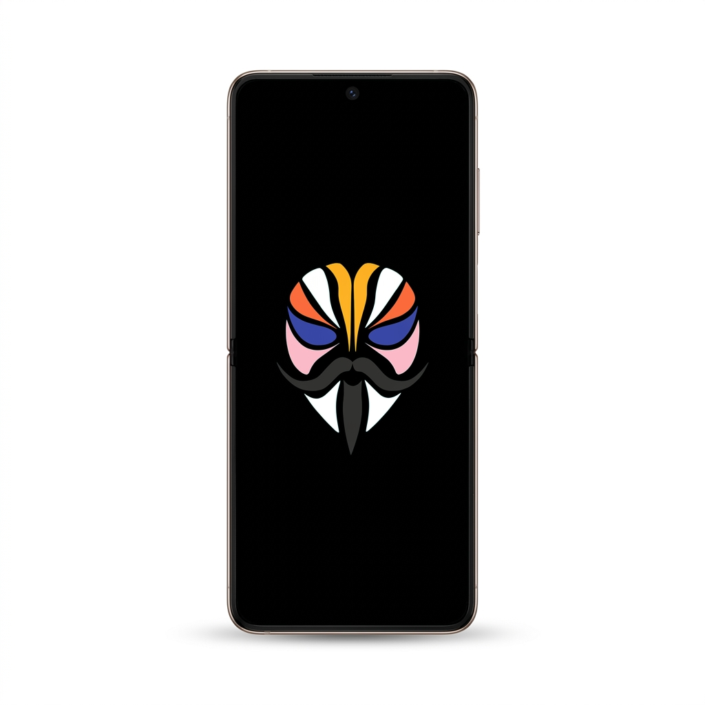 Samsung Galaxy Z Flip4 with Magisk logo