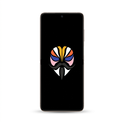 Samsung Galaxy Z Flip4 with Magisk logo