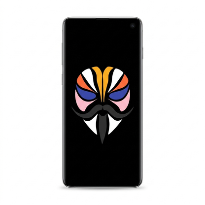 Samsung Galaxy S10 with Magisk logo