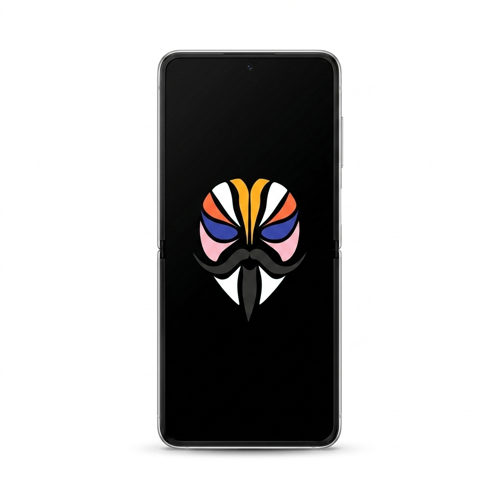 Samsung Galaxy Z Flip3 with Magisk logo