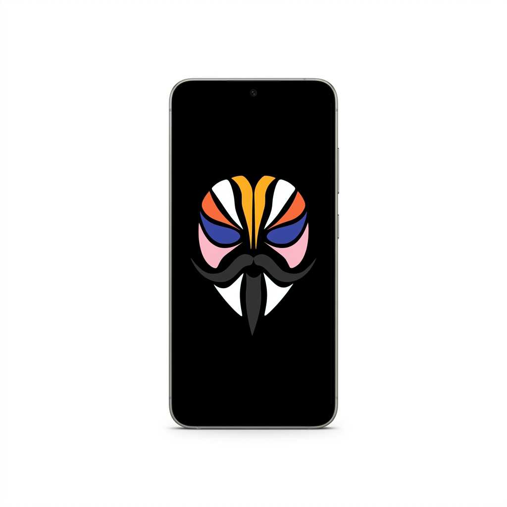 Samsung Galaxy S24 with Magisk logo