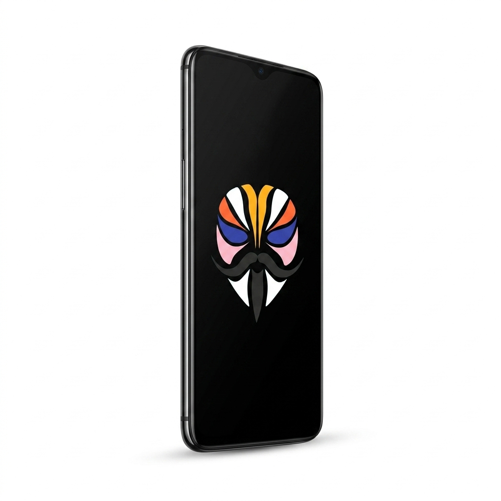 OnePlus 7 angled with Magisk